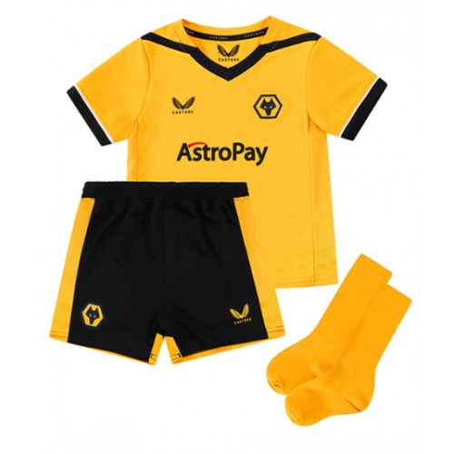Wolves Ruben Neves #8 Hjemmedraktsett Barn 2022-23 Kortermet (+ Korte bukser) Wolves Ruben Neves #8 Hjemmedraktsett Barn 2022-23 Kortermet (+ Korte bukser)